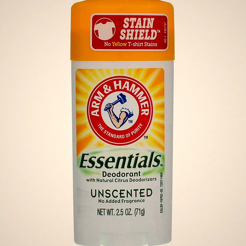 Arm & Hammer Essentials Deodorant Solid, Unscented, 2.5 oz