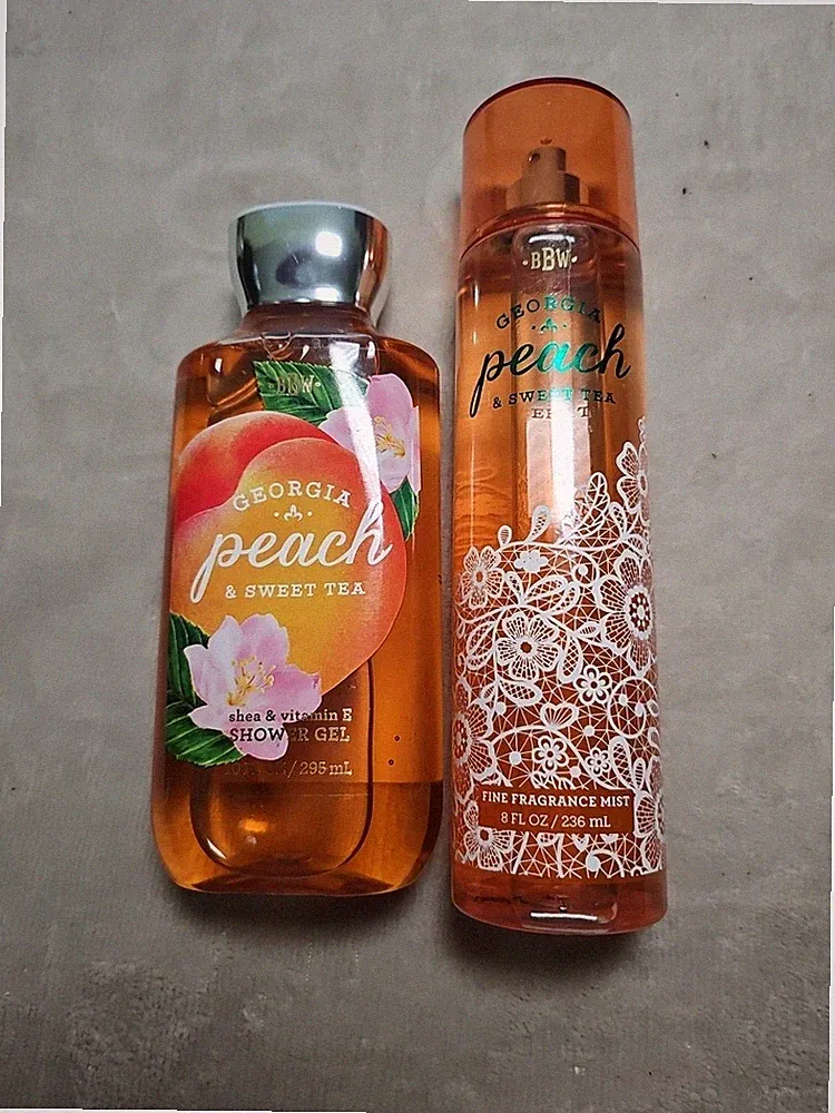 Bath & Body Works Georgia Peach and Sweet Tea Shower Gel Fine Fragrance Mist New