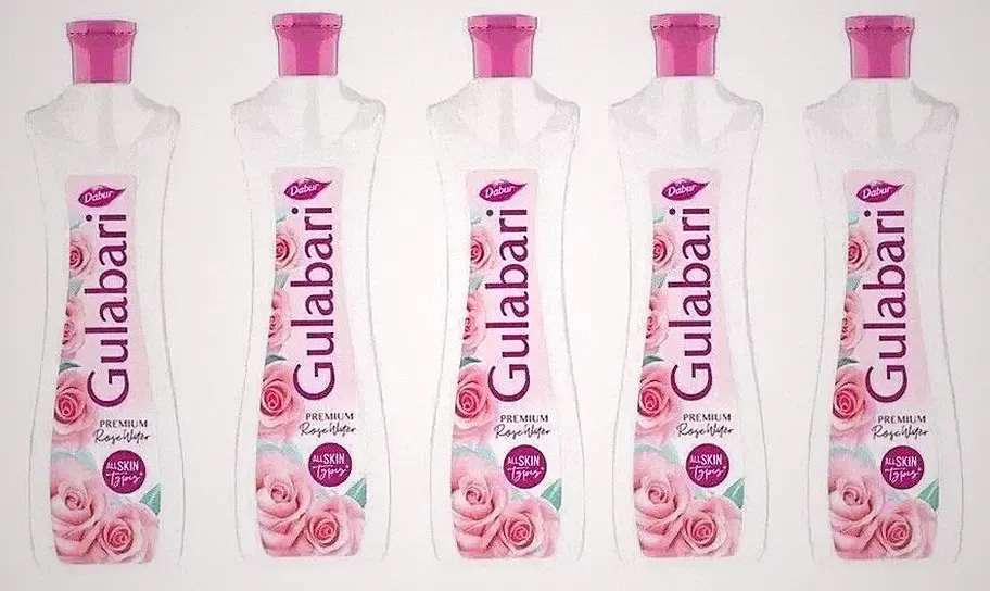 Dabur Gulabari Premium Rose Water, 59 ml X 5 Paraben-Free 100% natural, safe