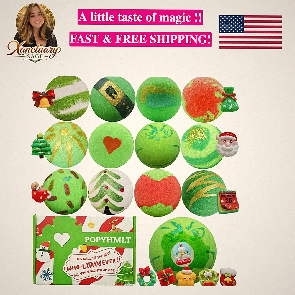 Delightful 12-Pc Bath Bomb Gift Set - Bubbles, Surprises, and Aromatic Bliss