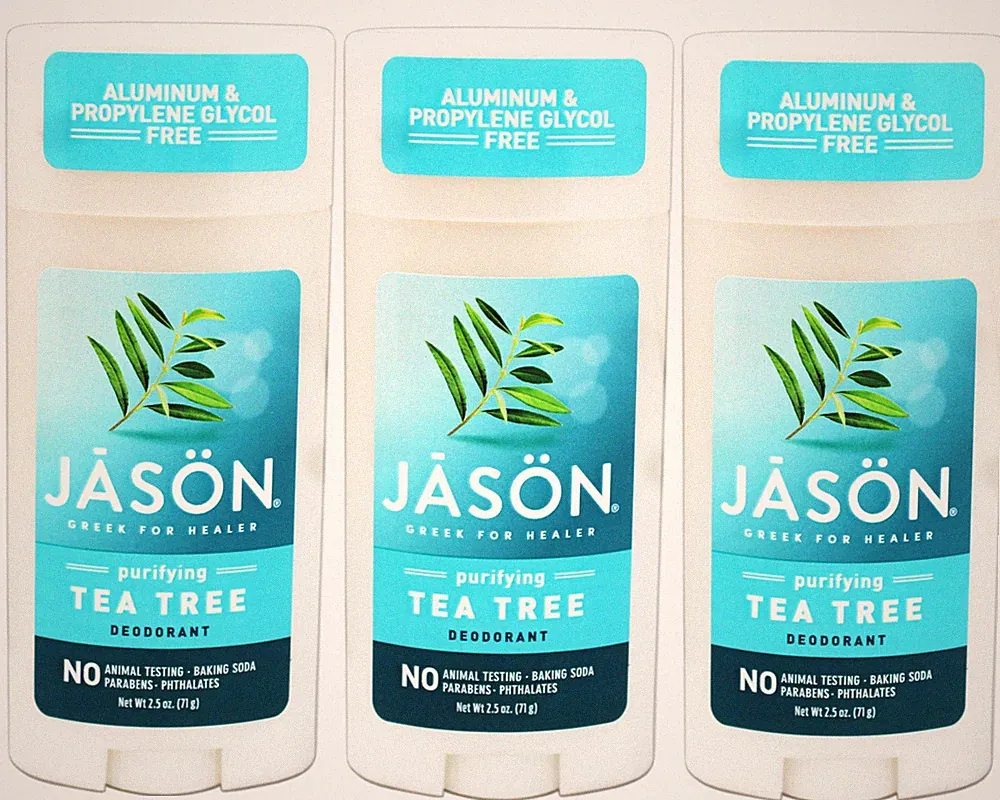 Jason Deodorant Stick Tea Tree, Aluminum & Propylene Glycol Free 2.5 OZ - 3 Pack