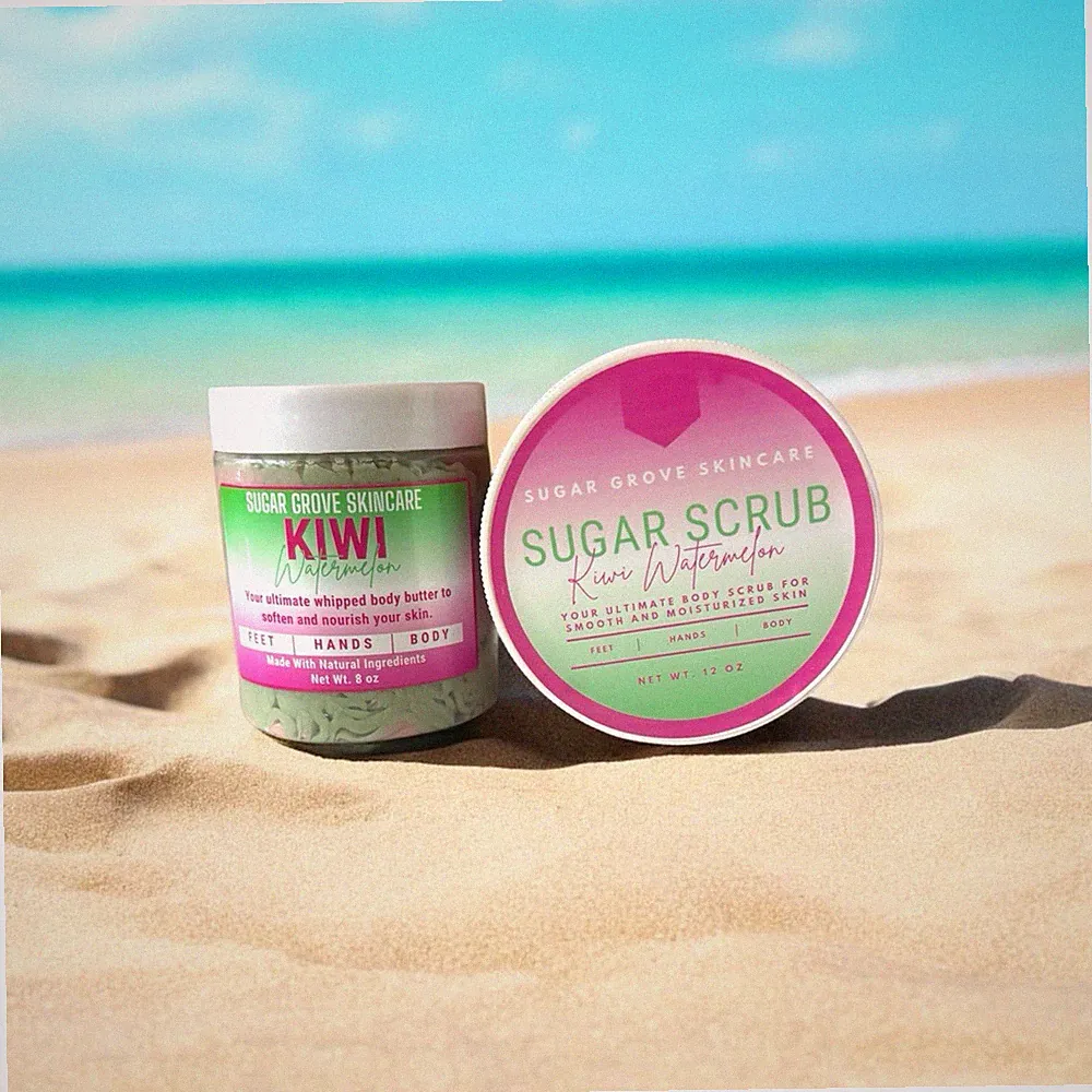 Kiwi Watermelon Foaming Sugar Scrub And Body Butter Gift Set