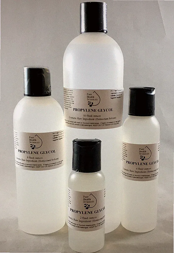 Propylene Glycol, 1,2 Propanediol, Pure Skincare Humectant, Solvent, 2,4,8,16 oz